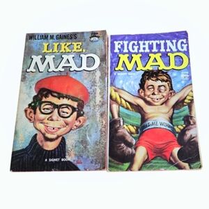 Two (2) *Vintage 1960 Like MAD & 1961 Fighting MAD, Signet Humor Books